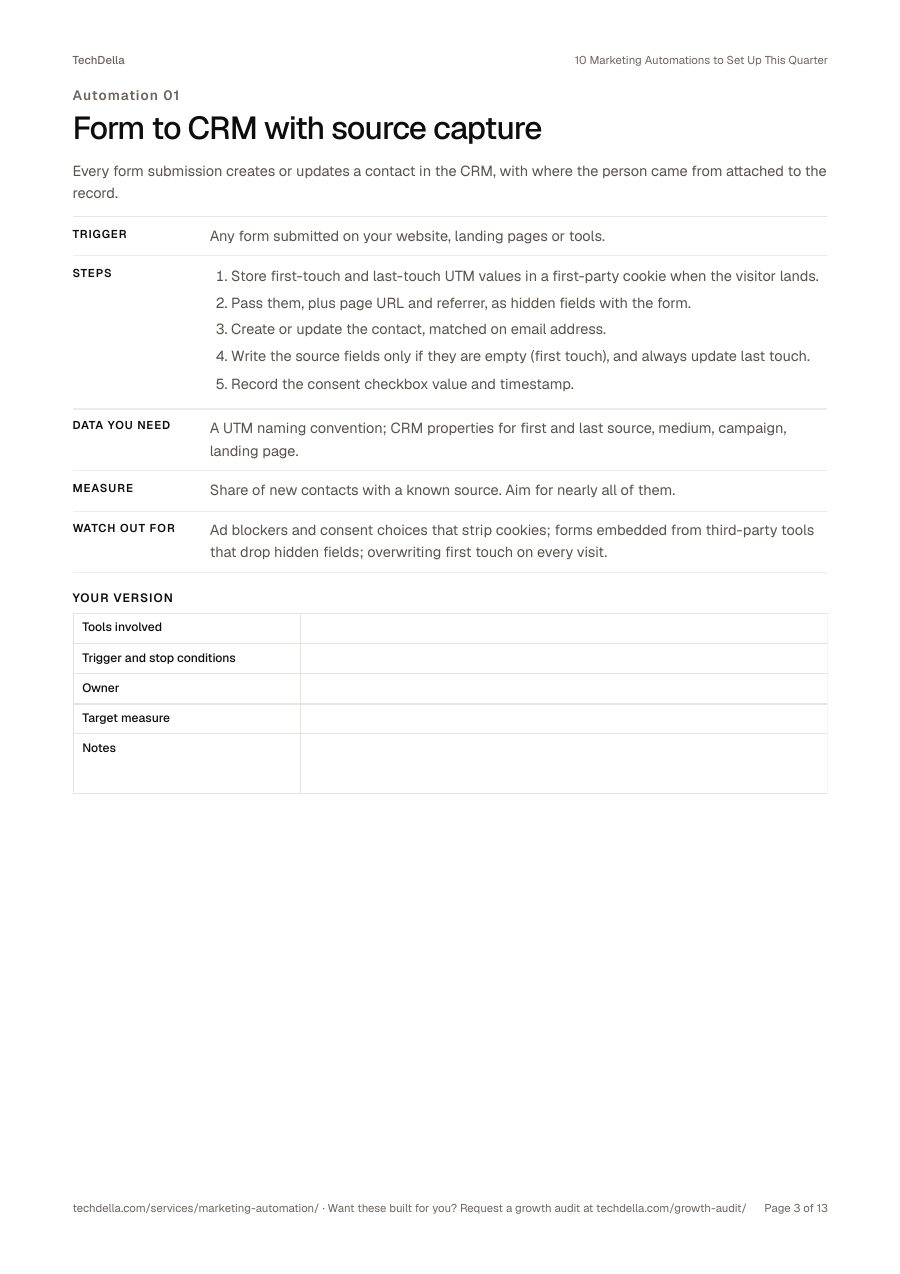 Page 3 of 10 Marketing Automations to Set Up This Quarter