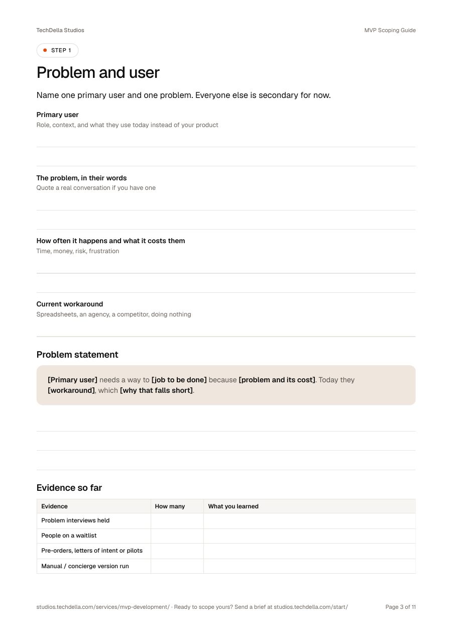 Page 3 of MVP Scoping Guide